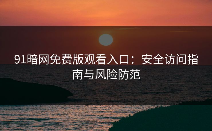 91暗网免费版观看入口：安全访问指南与风险防范