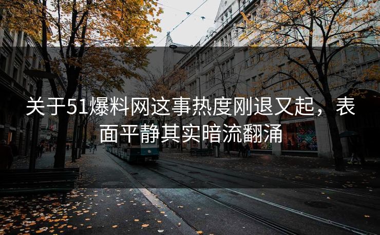 关于51爆料网这事热度刚退又起，表面平静其实暗流翻涌
